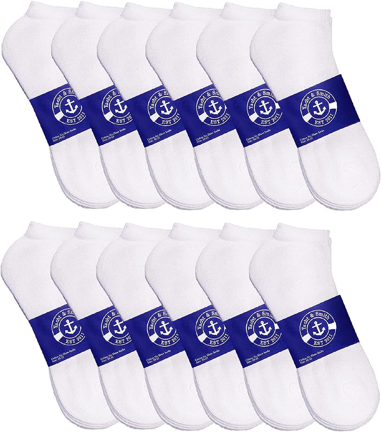 12 Pairs of Cheap Lightweight Low Cut Ankle Socks for Men, Black and White Bulk Sock Deal (12 Pairs Mens White)