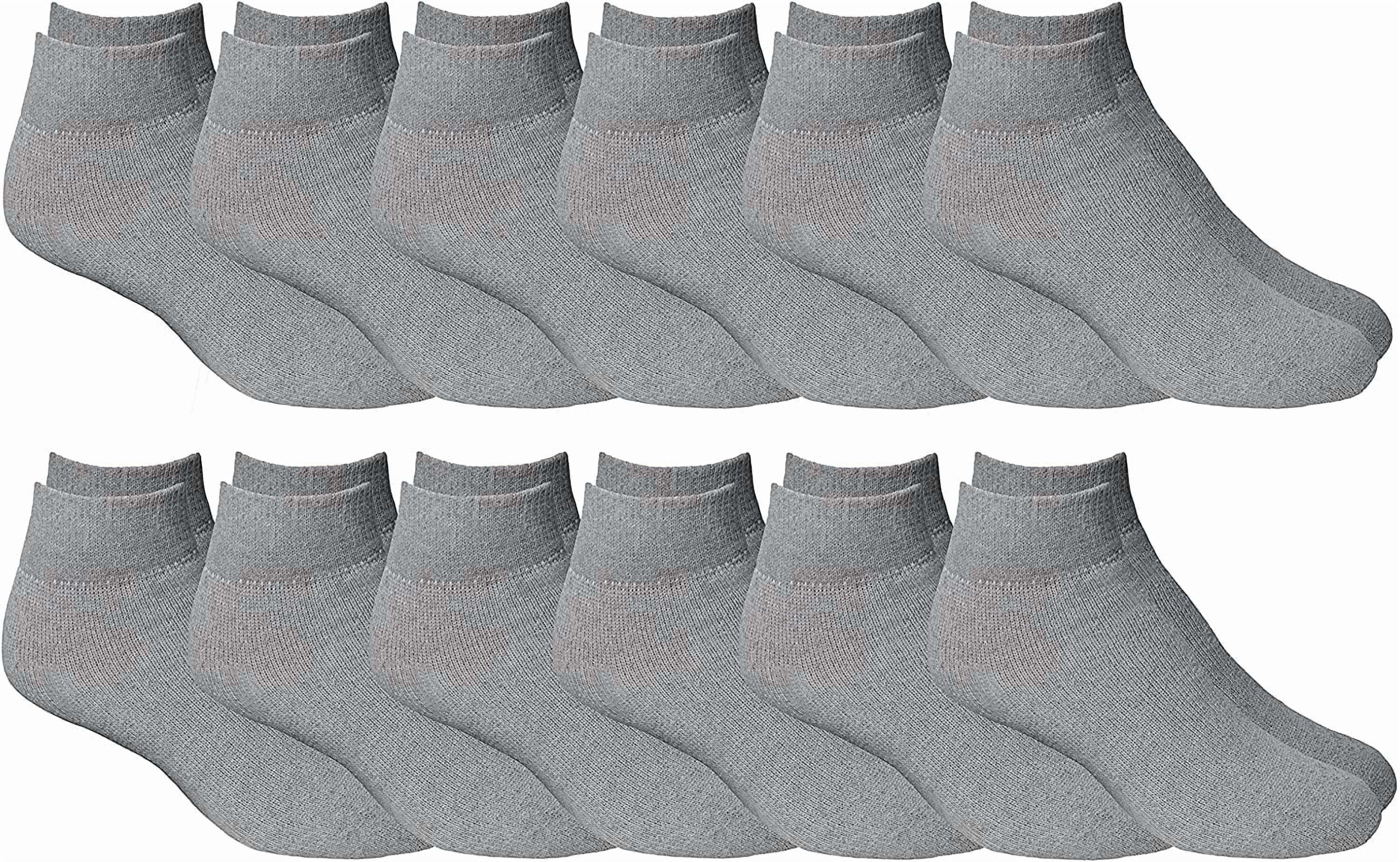 12 Pairs of Cheap Lightweight Low Cut Ankle Socks for Men, Black and White Bulk Sock Deal, Size 10-13