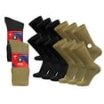 thumbnail image 1 of 12 Pairs of Cotton Diabetic Non-Binding Neuropathy Crew Socks (Black and Khaki - Size 10-13), 1 of 4