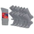 thumbnail image 1 of 12 Pairs of Cotton Diabetic Non-Binding Neuropathy Crew Socks (Grey - Size 13-16), 1 of 3