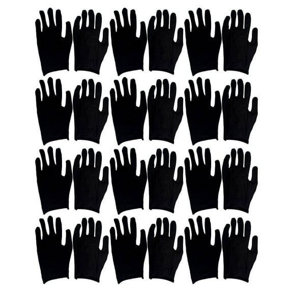 12 Pairs of Cotton Gloves Labour Protection Gloves Comfortable Working Gloves Hand Protection Gloves Black Size (Thin)
