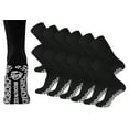 thumbnail image 1 of 12 Pairs of Non-Skid Diabetic Cotton Crew Socks with Non Binding Top (Black, Sock Size 10-13), 1 of 7