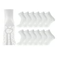 thumbnail image 1 of 12 Pairs of Non-Skid Diabetic Cotton Quarter Socks with Non Binding Top (White, Sock Size 13-15), 1 of 7