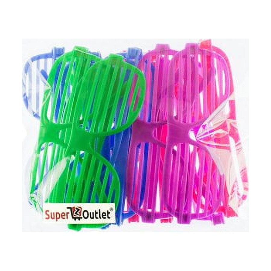 12 Pairs of Plastic Shutter Glasses Shades Sunglasses Eyewear Party Props Assorted Colors