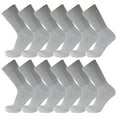 thumbnail image 1 of 12 Pairs of Premium Cotton Loose Top Diabetic Neuropathy Crew Socks (Gray, Sock Size 10-13, Fits men size 9.5 - 11), 1 of 5