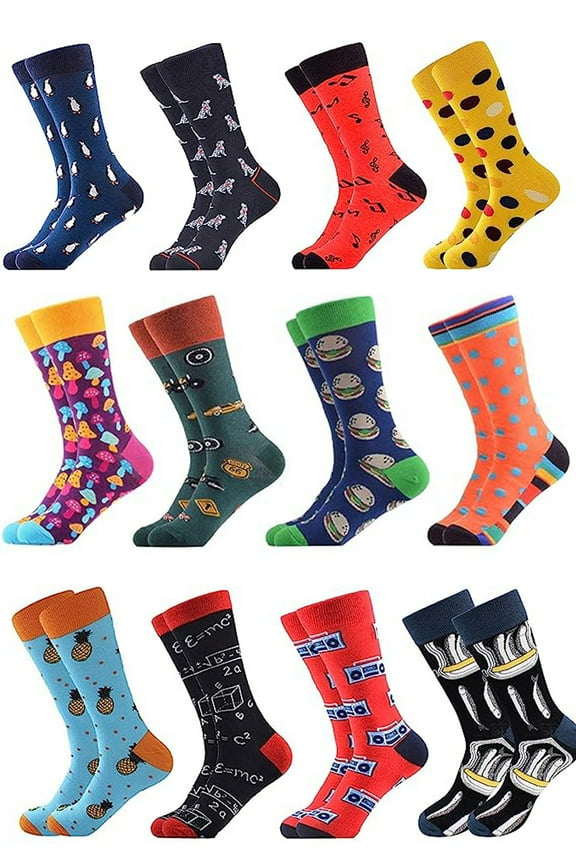 12 Pairs of Premium Crew Socks for Men
