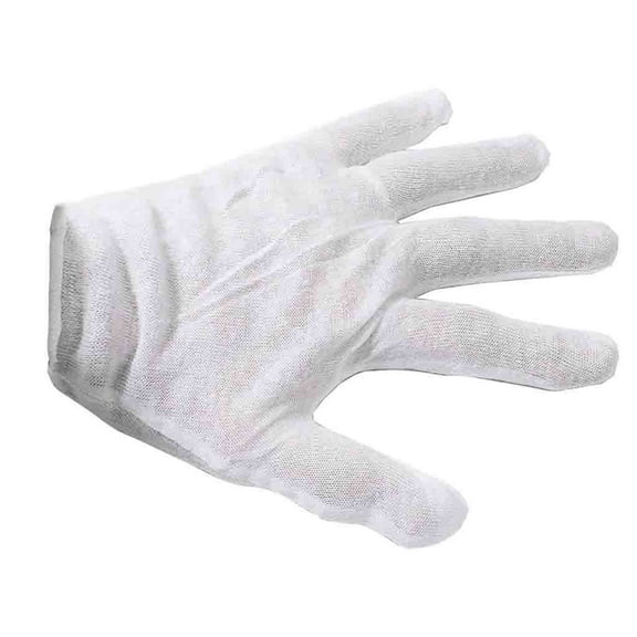 12 Pairs of Regular Soft White Cotton Blend Gloves