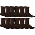 thumbnail image 1 of 12 Pairs of Yacht & Smith Men's Value Pack of Ring Spun Cotton Crew Diabetic, Nephropathy Socks, 1 of 4