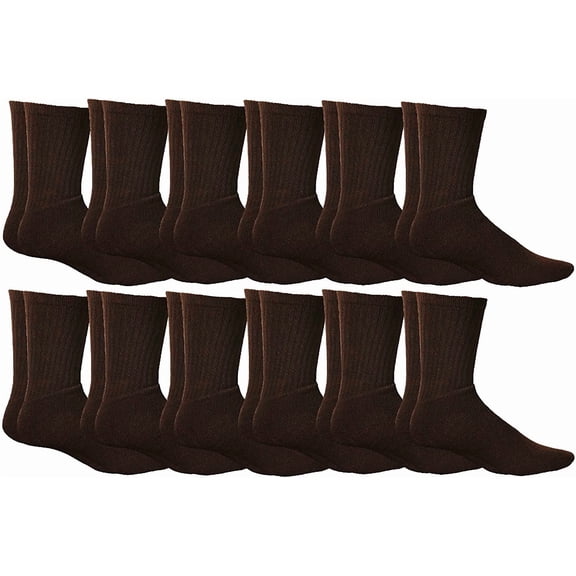 12 Pairs of Yacht & Smith Men's Value Pack of Ring Spun Cotton Crew Diabetic, Nephropathy Socks