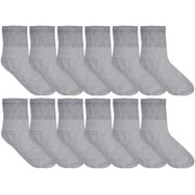12 Pairs of Yacht & Smith Mens Diabetic Ankle Socks, Low Cut Athletic Sport Sock (Gray)