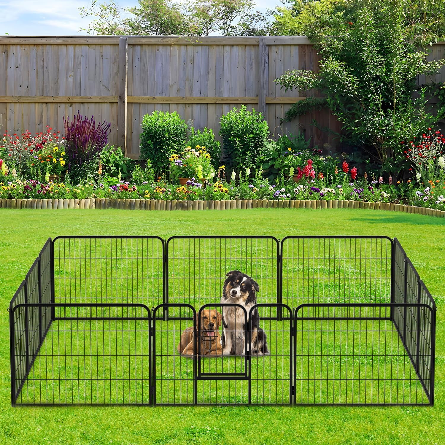 Black Heavy Duty 32" High 12-Panel Pet Playpen