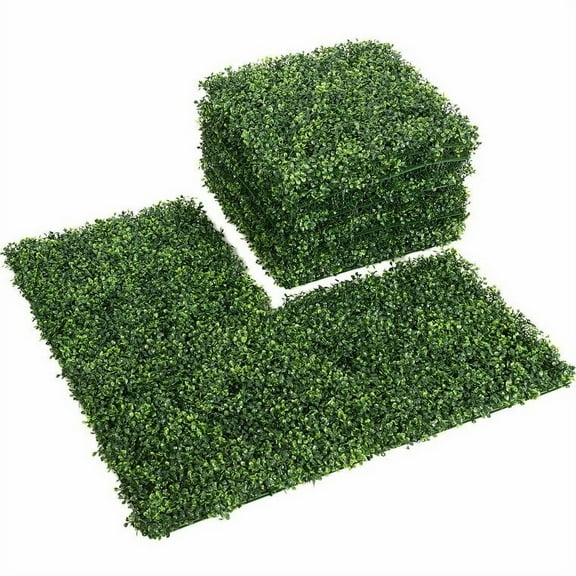 12 Panels 20 x 20" Artificial Grass Boxwood Wall Hedge Mat Privacy Garden Backyard Fence Deck Decor