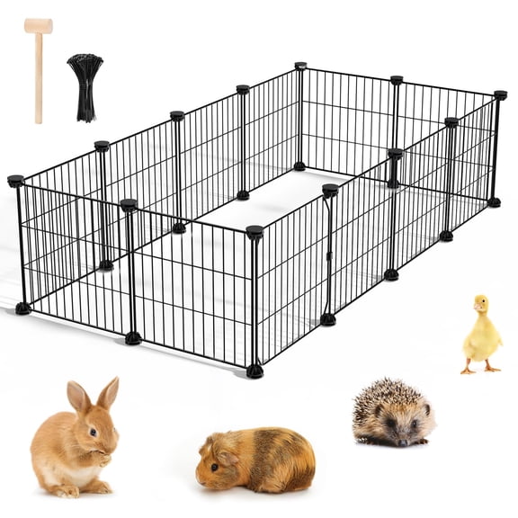 12 Panels-47"x24"x12" (LxWxH) Small Animal Playpen for Guinea Pigs Rabbits Hedgehogs
