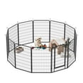 thumbnail image 1 of 12 Panels Heavy Duty Metal Playpen with door,39.37"H Dog Fence Pet Exercise Pen for Outdoor, 1 of 6