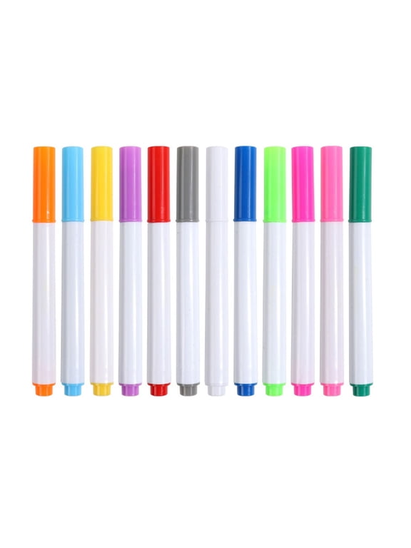 12 Pastel Colors Set for Blackboard & Glass Surfaces -Erasable | Water-Based Non-Toxic, Tips - Washable Liquid Chalk Pen for Car, Window and Chalkboard Calendar,10.3x0.9cm,Multicolored