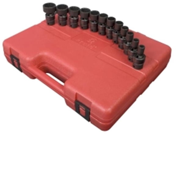 12 Pc 3-8 Inch Dr 12 Pt Univ Impact Socket Set Sae
