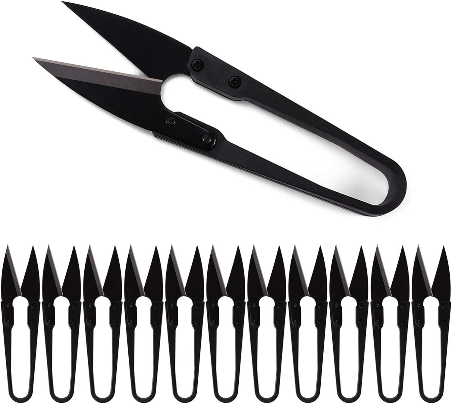 12Pc Black Mini Sewing Scissors Set, Carbon Steel Thread Cutter