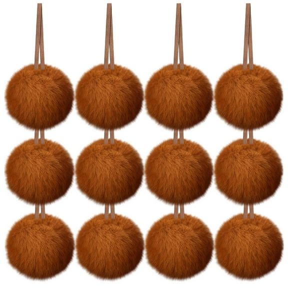 12 Pc Christmas Ball Bauble Ornament Plush Christmas Indoor Outdoor Hanging Decoration Holiday Party Wedding Halloween Thanksgiving Valentine's Day Decor