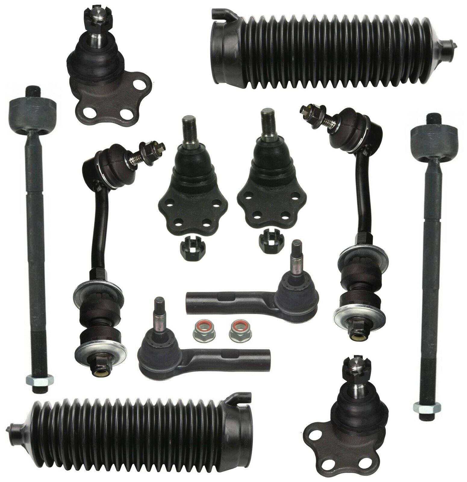 12 Pc Front Inner Outer Tie Rods Sway Bar Links Upper Lower Ball Joints