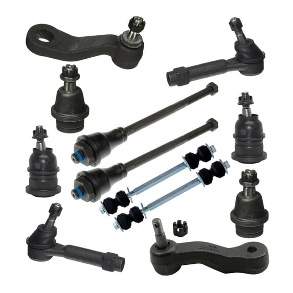 12 Pc Front Left Right Ball Joints Tie Rod Ends Sway Bar Links Pitman Idler Arm Suspension Models with 4 Groove Pitman Arm Fits select: 1999-2007 CHEVROLET SILVERADO, 2000-2006 CHEVROLET TAHOE