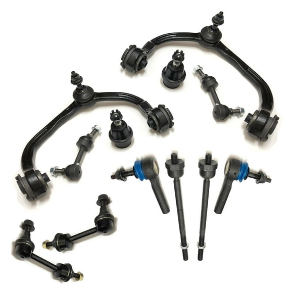 12 Pc Front & Rear Suspension Kit for Ford Expedition Inner & Outer Tie Rod Ends, Sway Bar End Links Control Arms & Ball Joints