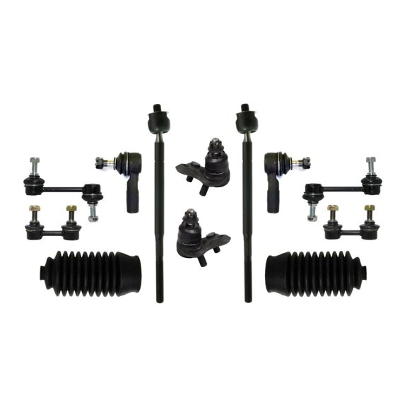 12 Pc Front & Rear Suspension Sway Bar Links, Lower Ball Joints, Outer & Inner Tie Rod Ends with Bellow Boots Fits select: 1996-2002 TOYOTA COROLLA, 1998-2002 CHEVROLET GEO PRIZM