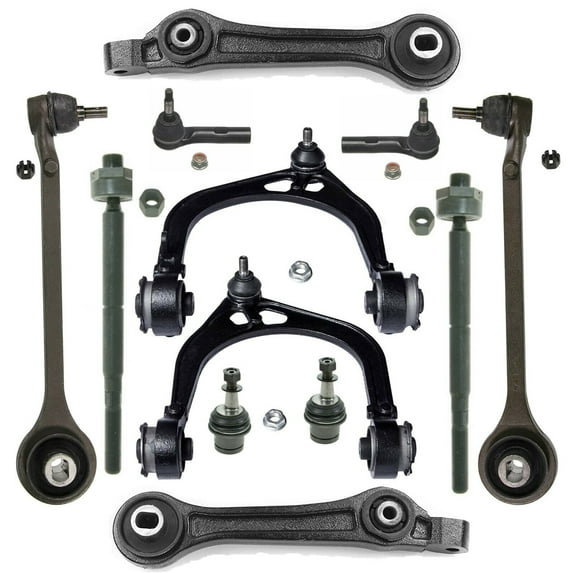12 Pc Front Suspension Kit Control Arm Rearward & Forward Position, Tie Rod Ends, Lower Ball Joints Adjustable Compatible with RWD Models Only Fits select: 2005-2006 CHRYSLER 300C