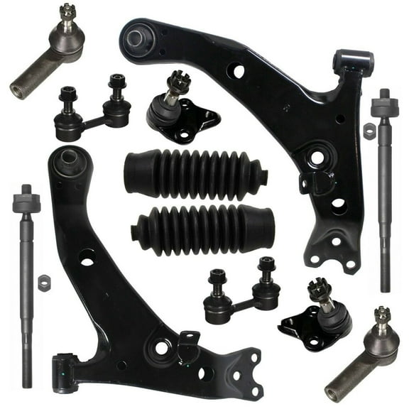 12 Pc Front Suspension Kit Control Arm Tie Rod Ends Sway Bars Bellow Boots Lower Ball Joints Fits select: 1996-2002 TOYOTA COROLLA, 1998-2002 CHEVROLET GEO PRIZM