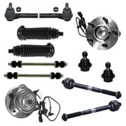 12 Pc Front Suspension Kit Wheel Bearing and Hub Assembly / Inner & Outer Tie Rod Ends, Rack & Pinion Bellows, Sway Bar & Lower Ball Joints Fits select 2003-2009 FORD RANGER, 1995-2001 FORD EXPLORER