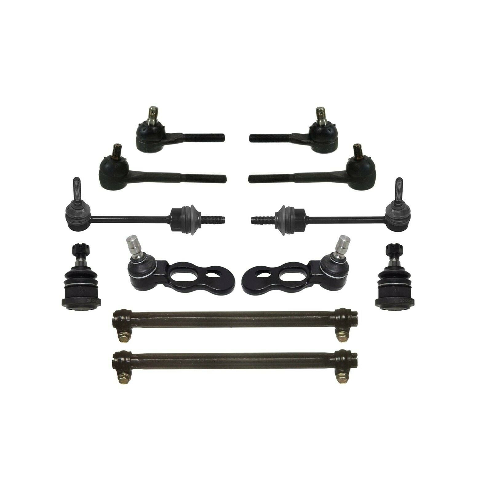 12 Pc Front Suspension Upper & Lower Ball Joints Outer Inner Tie Rod