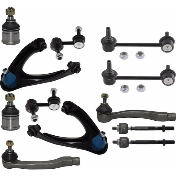 12 Pc Front Upper Control Arms + Front & Rear Sway Bar Stabilizer Links + Front Inner & Outer Tie Rod Ends + Front Lower Ball Joint