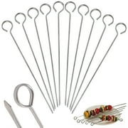 12 Pc Metal BBQ Skewers 11.8 Stainless Steel Cooking Barbecue Kebab Grill Stick