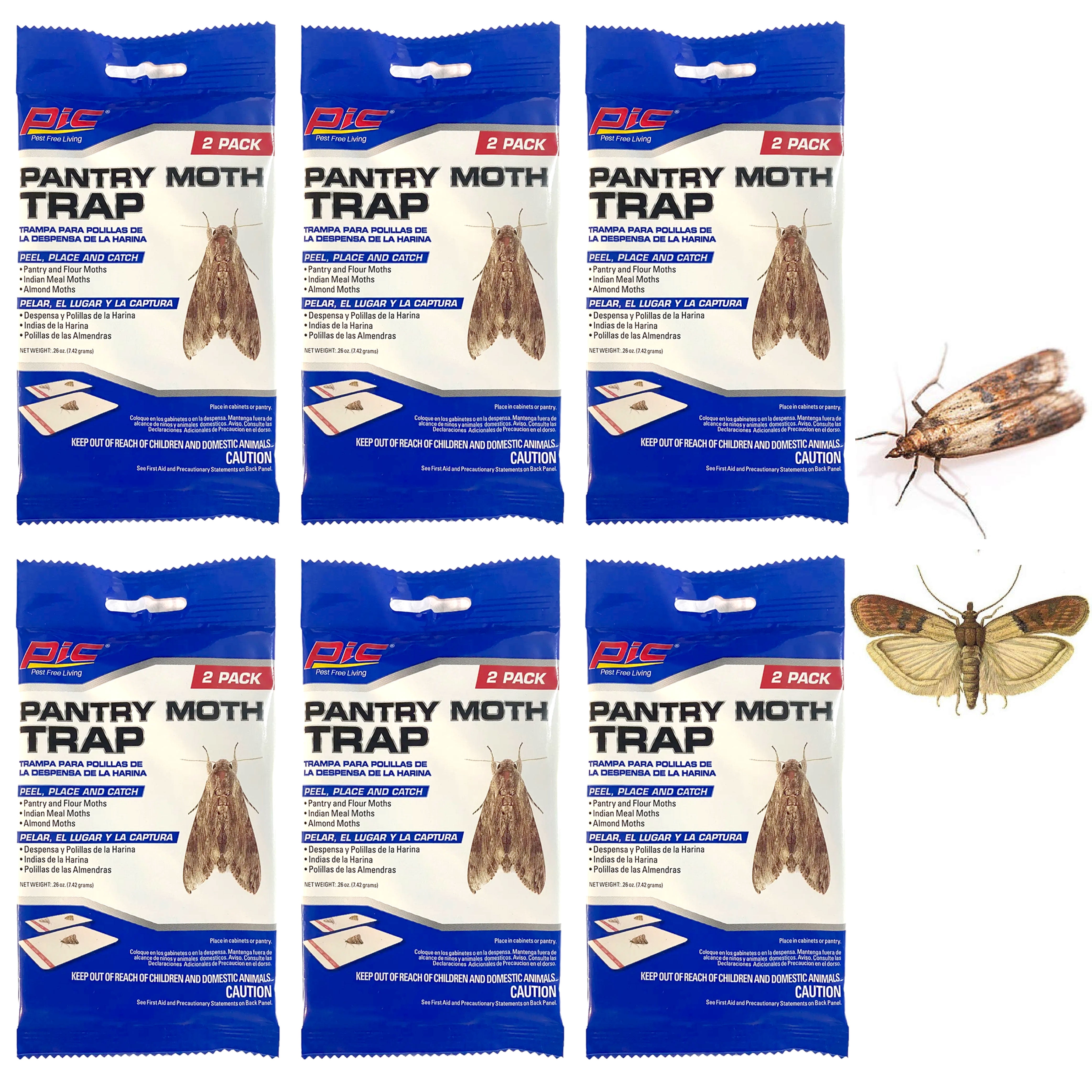 12 Pc Pantry Moth Trap Glue Board Catch Indian Meal Flour Food Moths ...