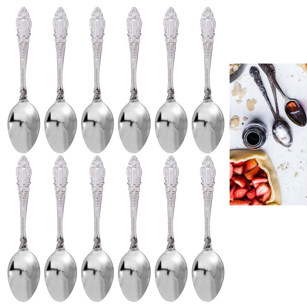 12 Pc Polished Dinner Spoons Silverware Cutlery Stainless Steel