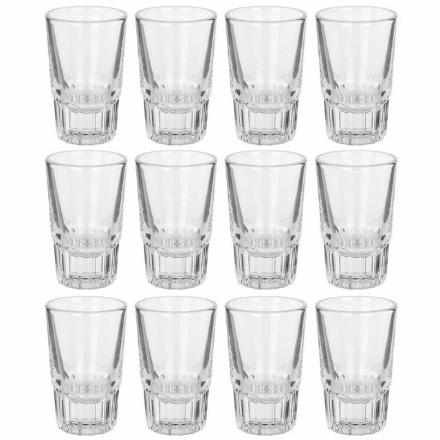 12 Pc Premium Glass Shot Glasses Fluted 1.7 Oz 50mL Party Shooters Bar