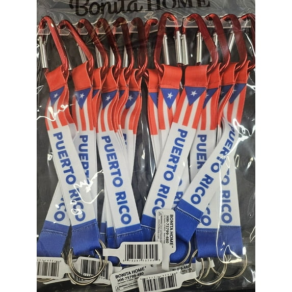 12 Pc Puerto RicoLanyard Keychain short keychain Strap Favors Llaveros Recuerdos
