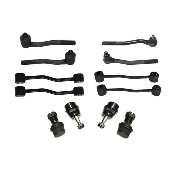12 Pc Rear & Front Suspension Kit Upper & Lower Ball Joints, Tie Rod Linkages, Sway Bar End Link Fits select: 1999-2004 JEEP GRAND CHEROKEE