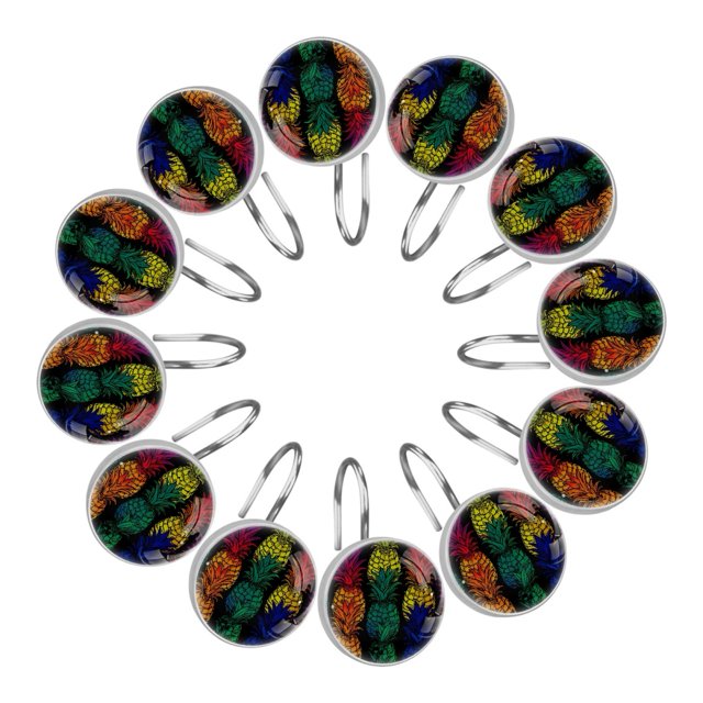 12Pc,Shower Curtain Hooks,Shower Curtain Hooks Rust Proof,Colored