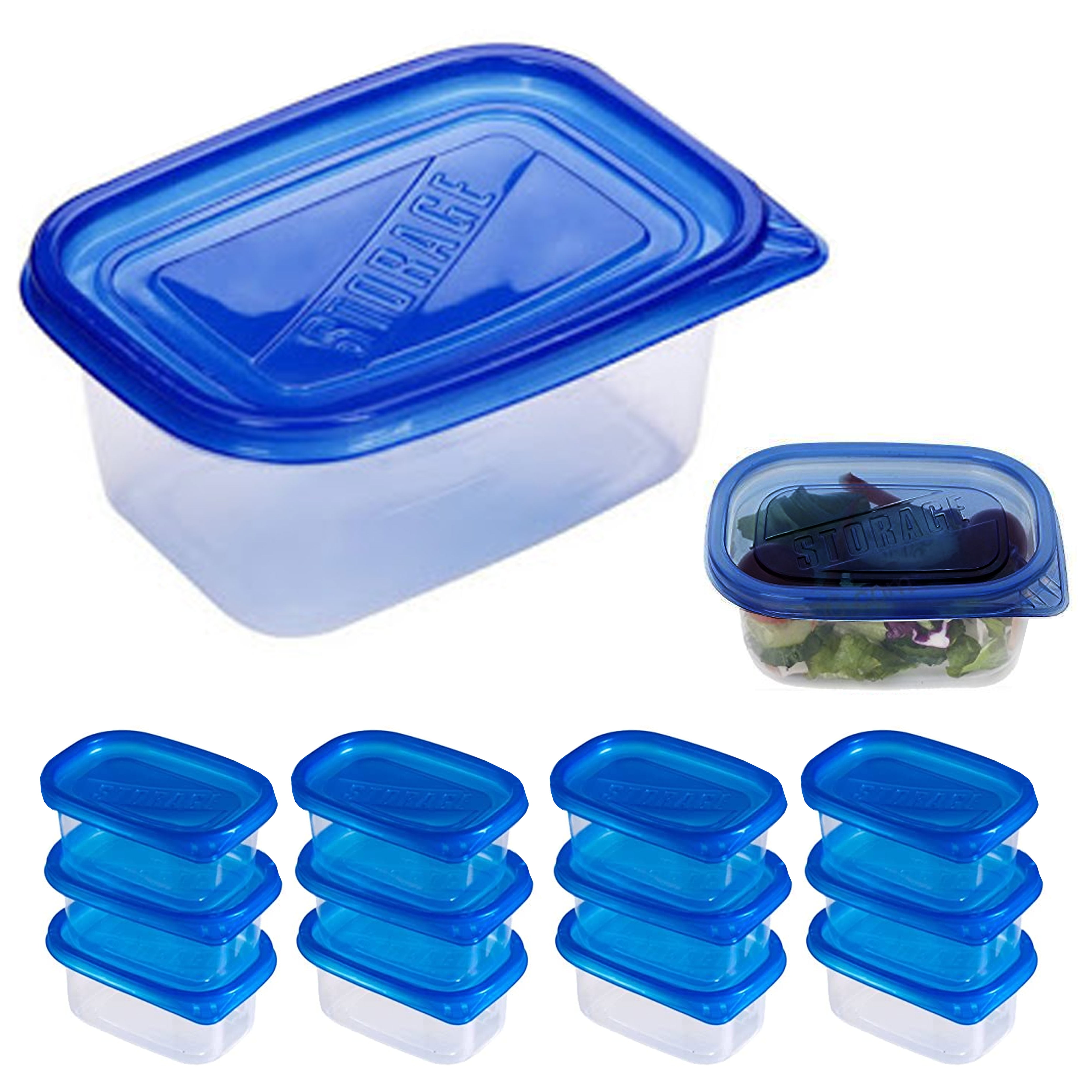 JJOO 10pcs Food Storage Containers with Lids, Reusable Meal Prep Containers, Airtight Plastic Freezer Containers for Pantry, Microwave and