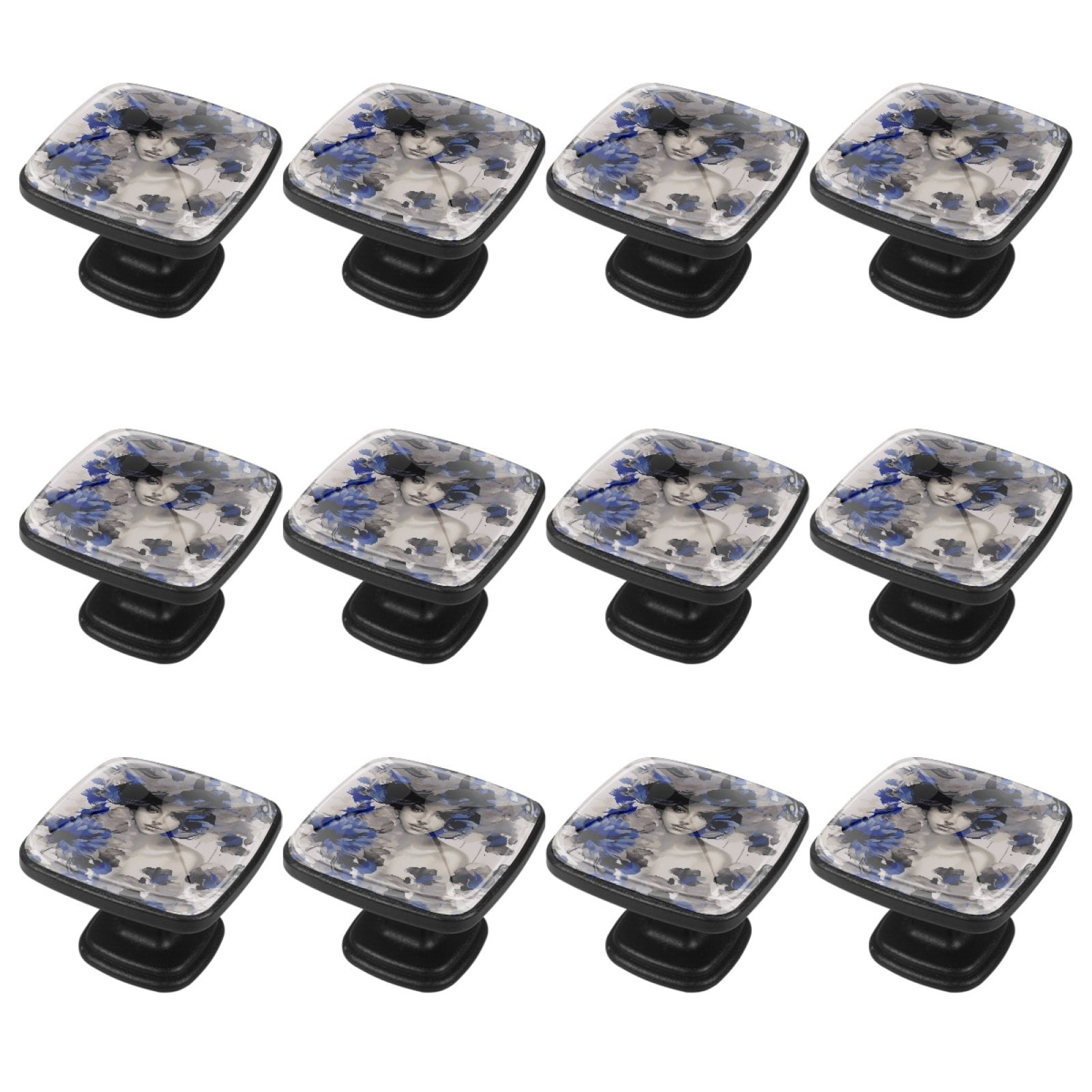 12-Pc,Square Kitchen Cabinet Handles,Knobs for Cabinets and Drawers ...