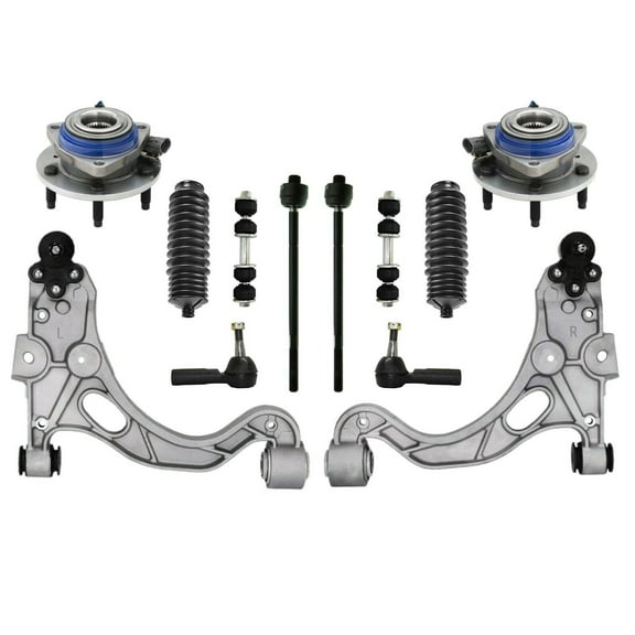 12 Pc Steering & Suspension Kit Control Arms Wheel Bearing Hubs Tie Rod Ends Sway Bars Bellow Boots Fits select: 2000-2005 BUICK LESABRE, 1998-2005 BUICK PARK AVENUE