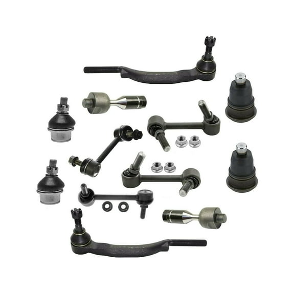 12 Pc Suspension Front & Rear Sway Bar Links Upper Lower Ball Joints Inner Outer Tie Rod Ends Kit Fits select: 2004-2007 CHEVROLET TRAILBLAZER, 2004-2007 GMC ENVOY