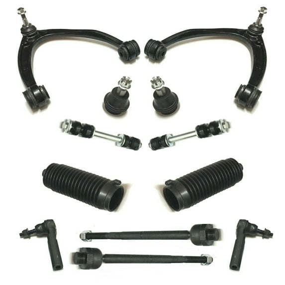 12 Pc Suspension Kit Exc. Hybrid Models Upper Control Arm and Ball Joint Assembly Lower Ball Joint Sway Bar Stabilizer Link Inner Outer Tie Rod Ends with Bellow Boots