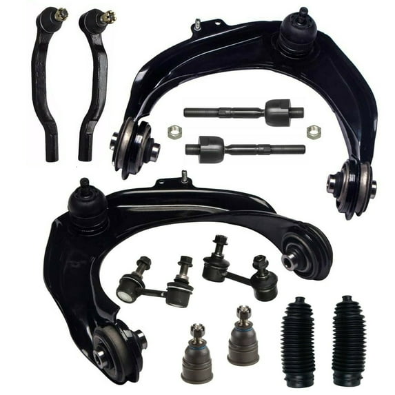 12 Pc Suspension Kit Front Outer and Inner Tie Rod Ends Upper Control Arms with Ball Joint Assembly Left & Right Side Front Sway Bar Link Bellow Boots Fits select: 1999-2003 ACURA 3.2TL