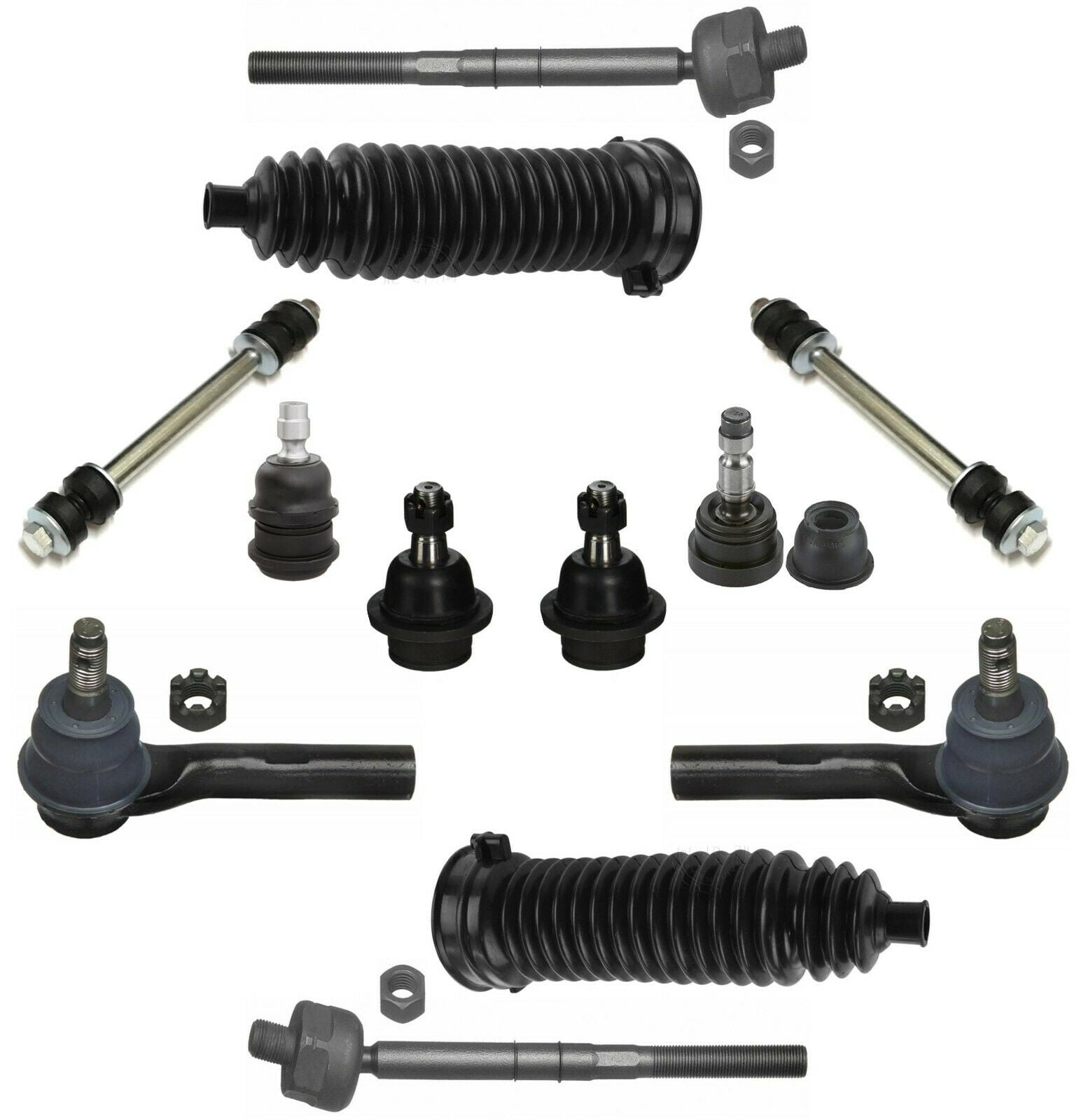 12 Pc Suspension Kit Tie Rod Ends, Gear Bellows, Sway Bar End Links, Upper & Lower Ball Joints Fits select: 1998-2011 FORD RANGER, 1998-2001 MAZDA B2500