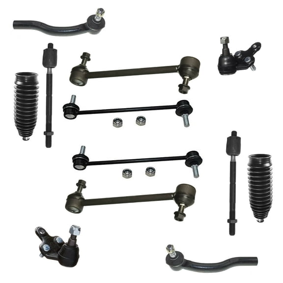 12 Pc Suspension Kit Tie Rod Linkages, Lower Ball Joints, Rear & Front Sway Bar End Link, Rack & Pinion Bellow Boots Fits select: 2002-2003 TOYOTA CAMRY, 2002-2003 LEXUS ES