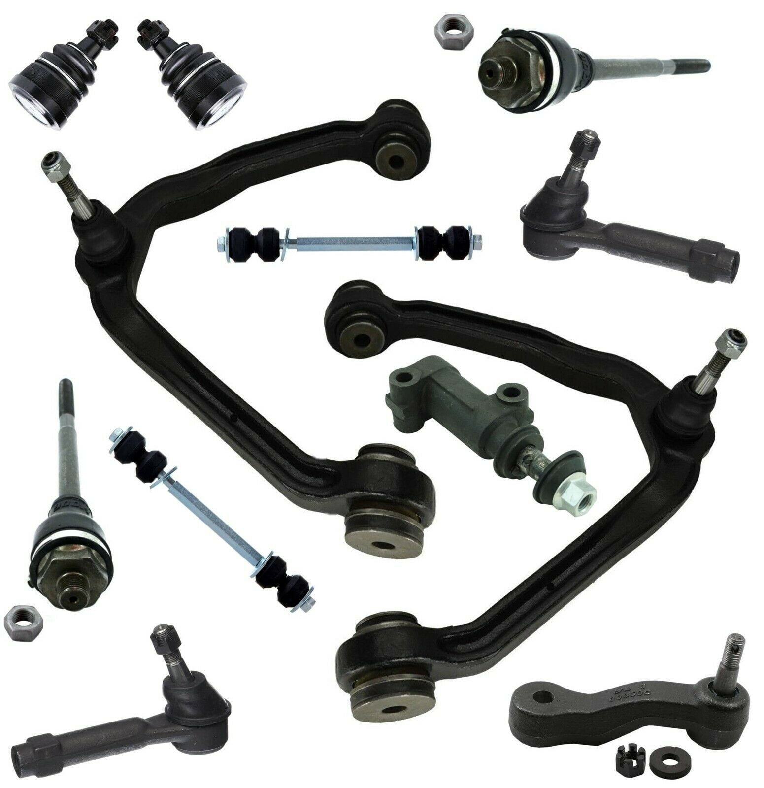 12 Pc Suspension Kit Upper Control Arms, Lower Ball Joints, Tie Rod Ends, Sway Bar Links, Idler Arm Assembly Fits select: 1999-2007 CHEVROLET SILVERADO, 2000-2006 CHEVROLET TAHOE
