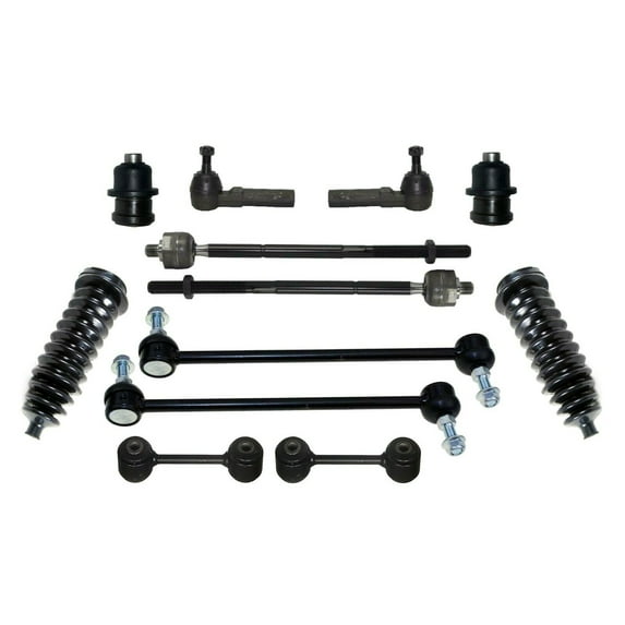 12 Pc Suspension Rear Front Sway Bars Inner Outer Tie Rod Ends Ball Joints + Bellow Boots Fits select: 1996-2000 DODGE GRAND CARAVAN, 1996-2000 CHRYSLER TOWN & COUNTRY