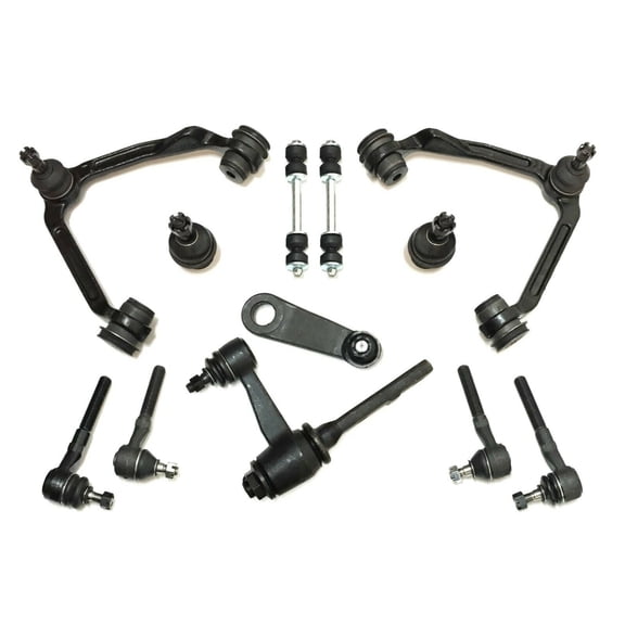 12 Pc Upper Control Arm with Ball Joints Tie Rod Ends Idler & Pitman Arm + Sway Bar Links New Suspension Kit for 4x4 MODELS ONLY Fits select: 1997-2003 FORD F150, 1997-2002 FORD EXPEDITION