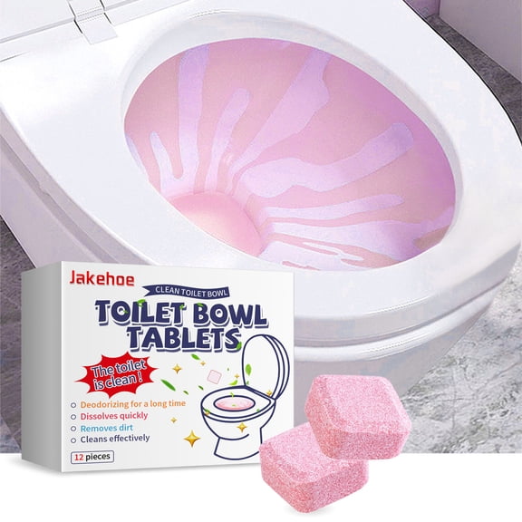 12 Pcs 0.39*0.98 Inch Scrubbing Bubbles Toilet Tablets, Continuous Clean Toilet Drop Ins, Helps Keep Toilet Stain Free and Helps Prevent Limescale Buildup